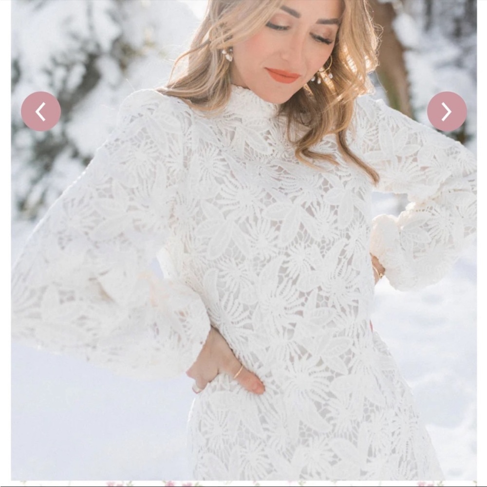 Ivy City Co Celia White Lace Dress